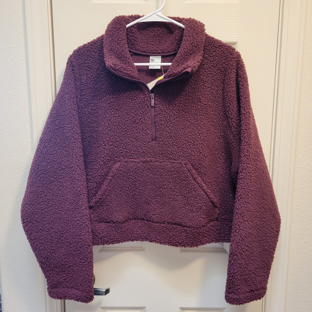 NWT All in Motion Women's Dark Purple Pull Over Sweater Size L